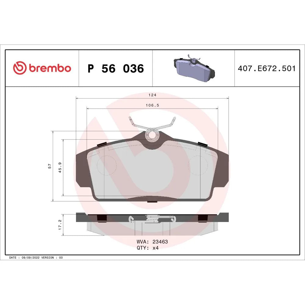 Placute Frana Brembo 16 mm 8 cm - P 56 036
