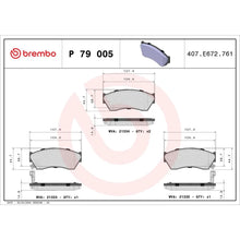 Placute Frana Brembo 18.7 mm 72.2 mm - P79005