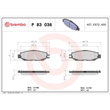 Placute Frana Brembo 15.6 mm 8 cm - P83036