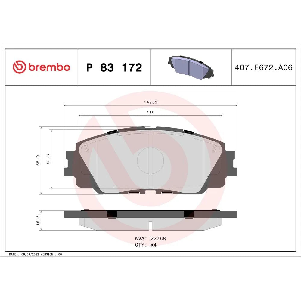 Placute Frana Brembo - P83172