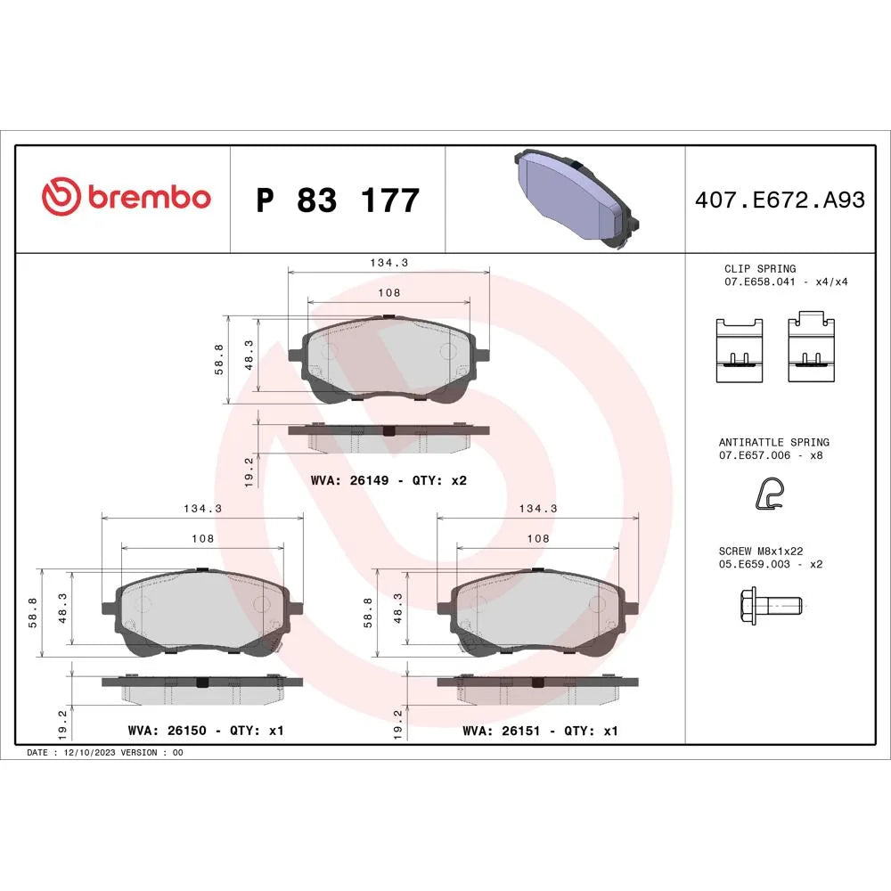 Placute Frana Brembo - P 83 177