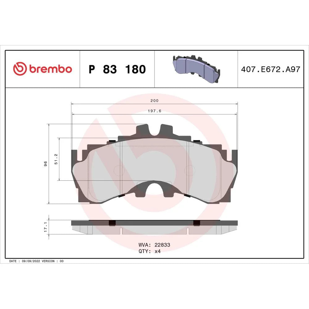 Placute Frana Brembo - P 83 180