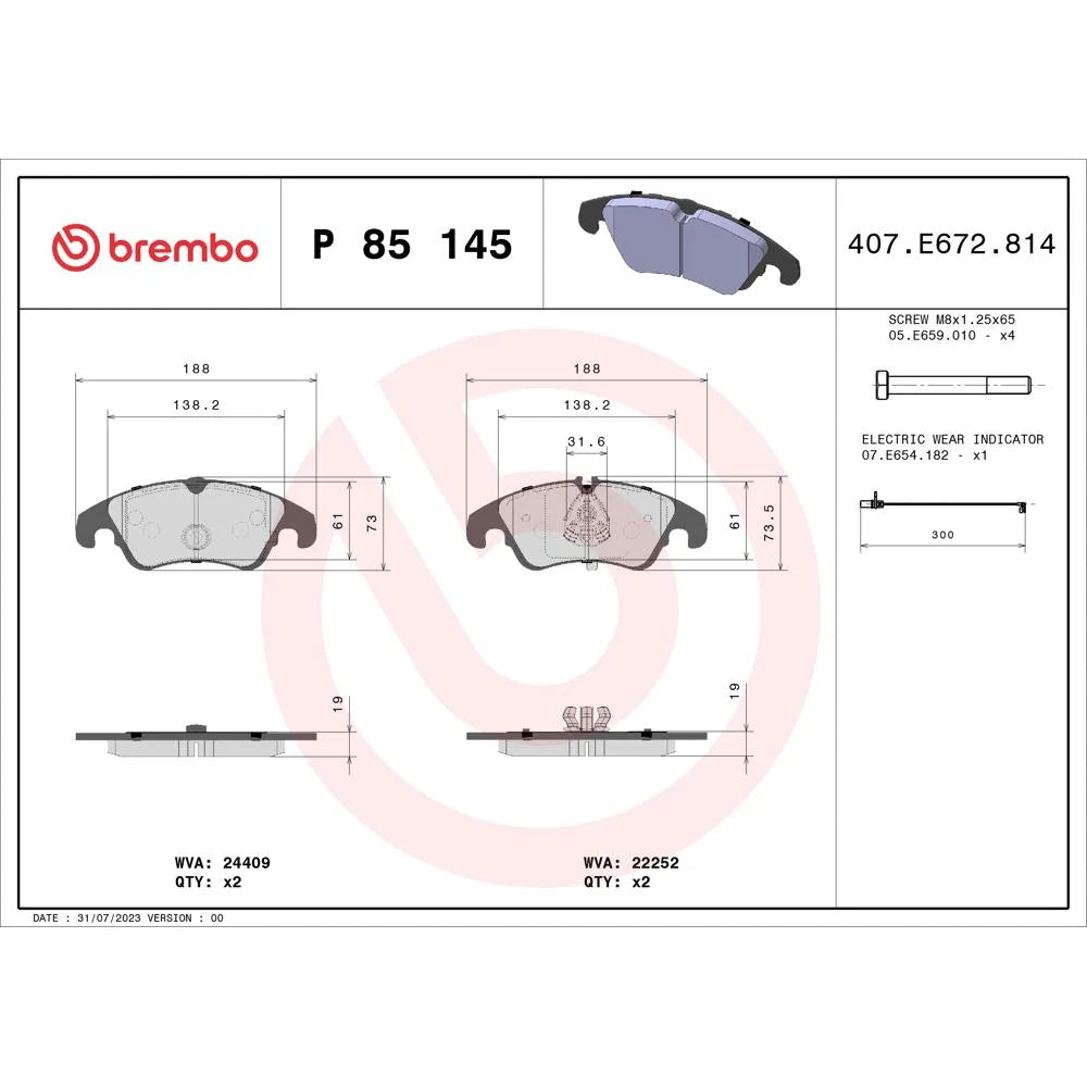 Placute Frana Brembo - P 85 145