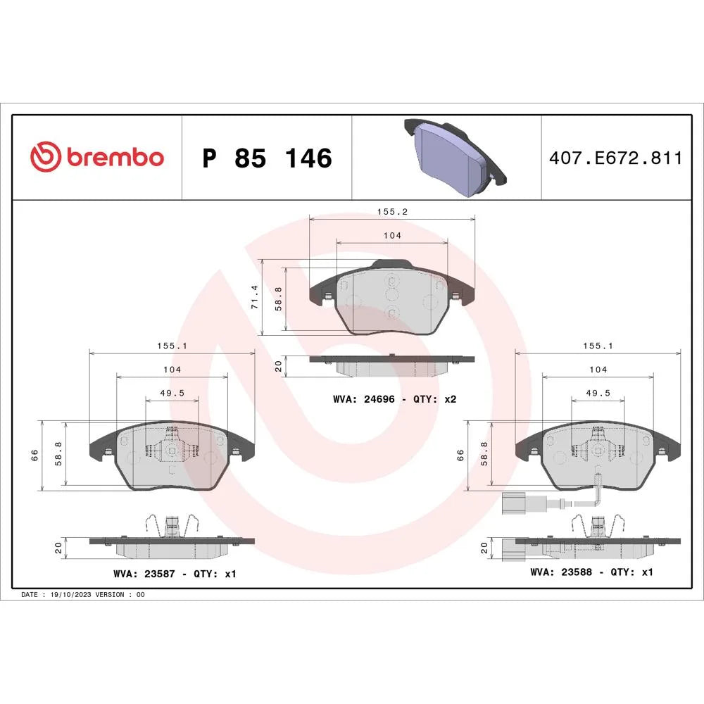 Placute Frana Brembo - P 85 146