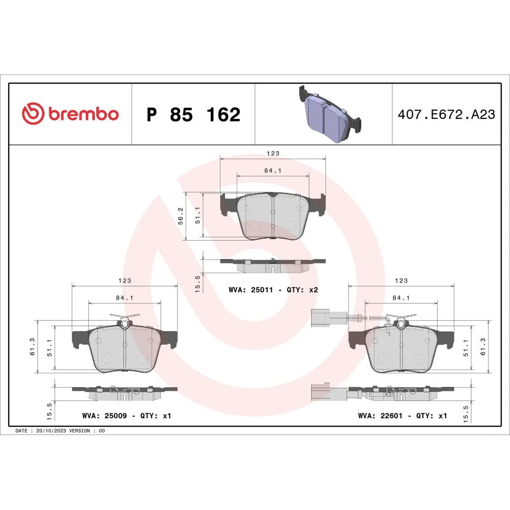 Placute Frana Brembo - P 85 162