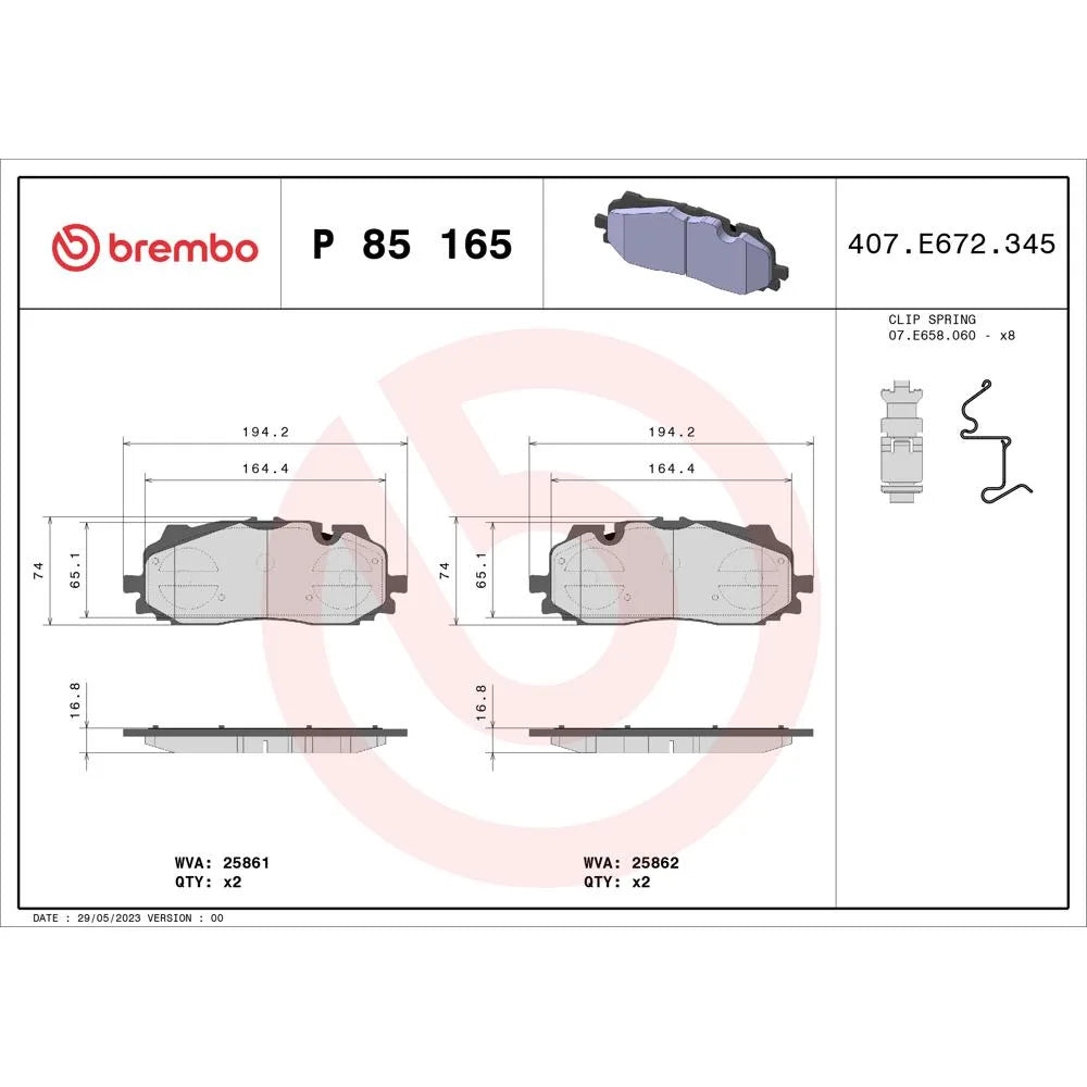 Placute Frana Brembo - P 85 165