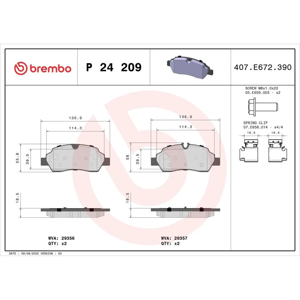 Placute Frana Brembo - P 24 209