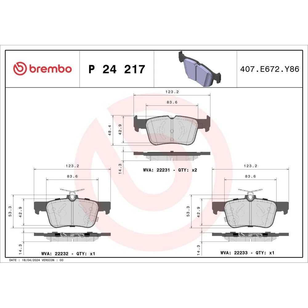 Placute Frana Brembo - P 24 217