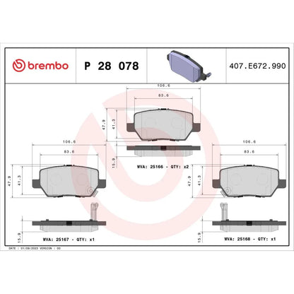 Placute Frana Brembo - P28078