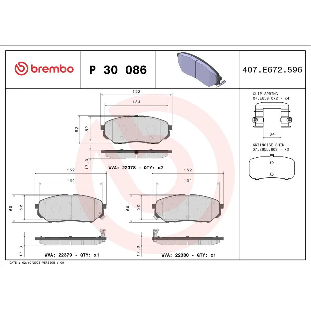 Placute Frana Brembo - P 30 086