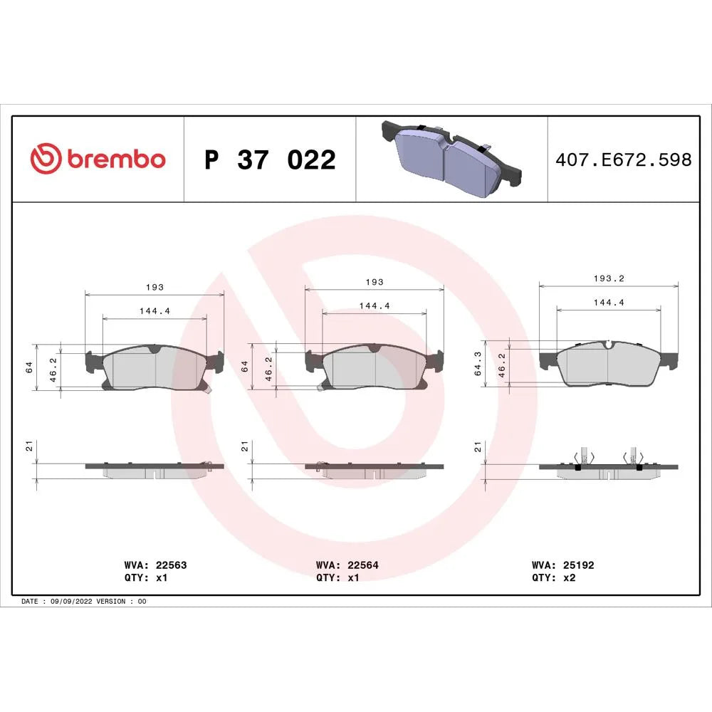 Placute Frana Brembo - P 37 022
