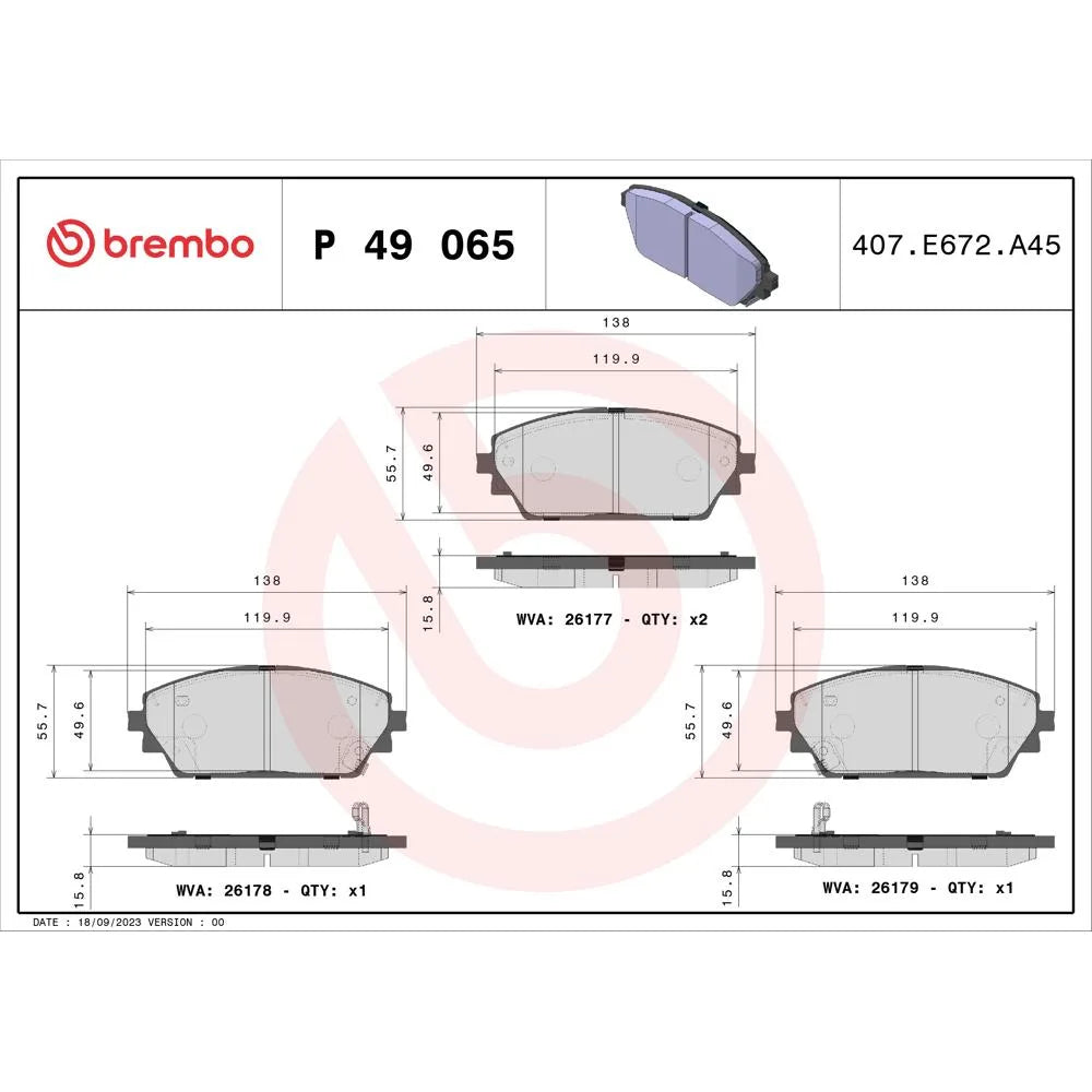 Placute Frana Brembo - P49065