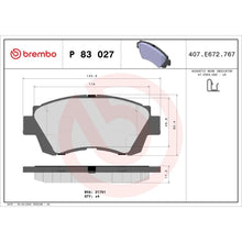 Placute Frana Brembo 17.5 mm 53 mm - P83027