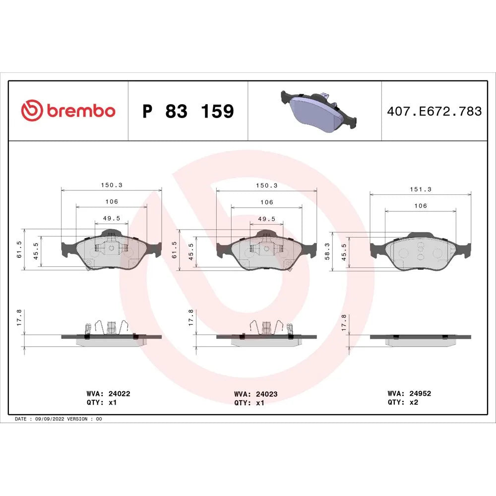 Placute Frana Brembo - P 83 159