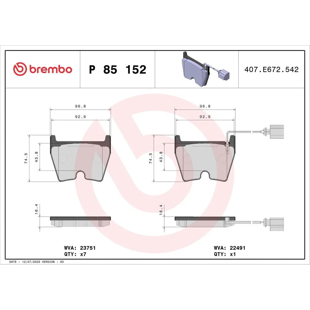 Placute Frana Brembo - P 85 152