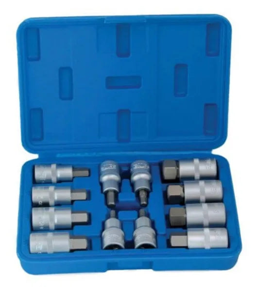 Chei Cu Socket Hexagonal 1/2'' - 12 Pcs Satra - S-SH1212