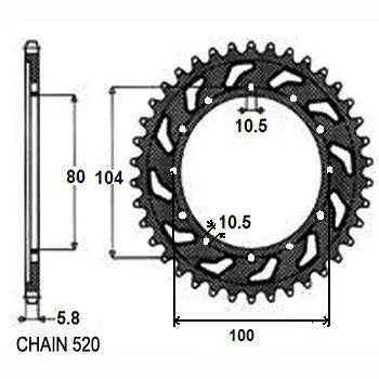 Pinion Motrice Spate Moto Sunstar SUR - SUNR1-3356-39