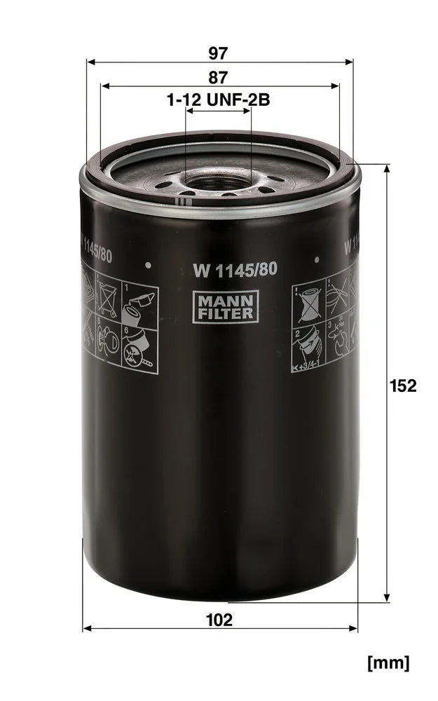 Filtru Ulei Mann-Filter 0.72 kg - W1145/80