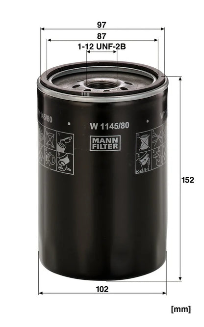 Filtru Ulei Mann-Filter 0.72 kg - W1145/80