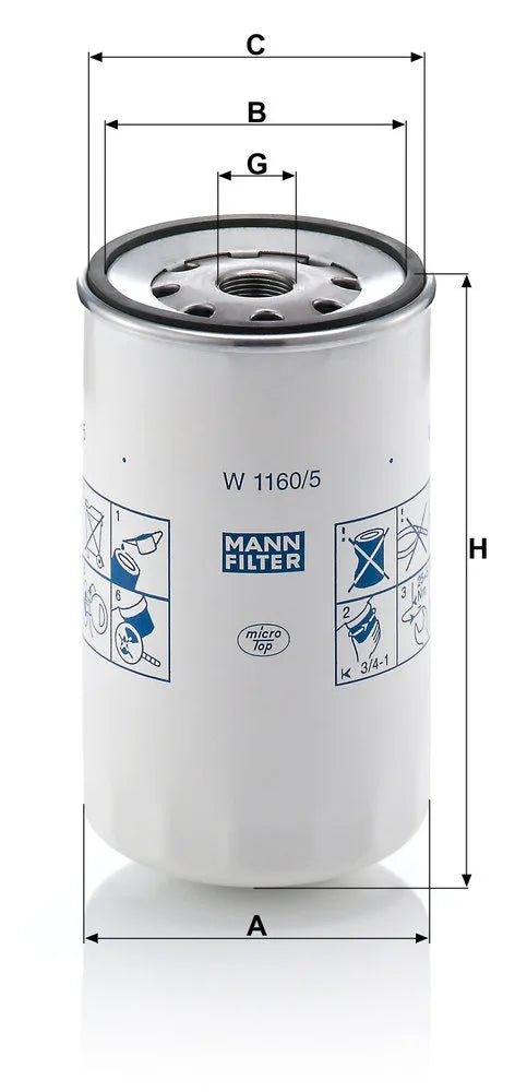 Filtru Ulei MANN-FILTER 1.06 kg - W 1160/5