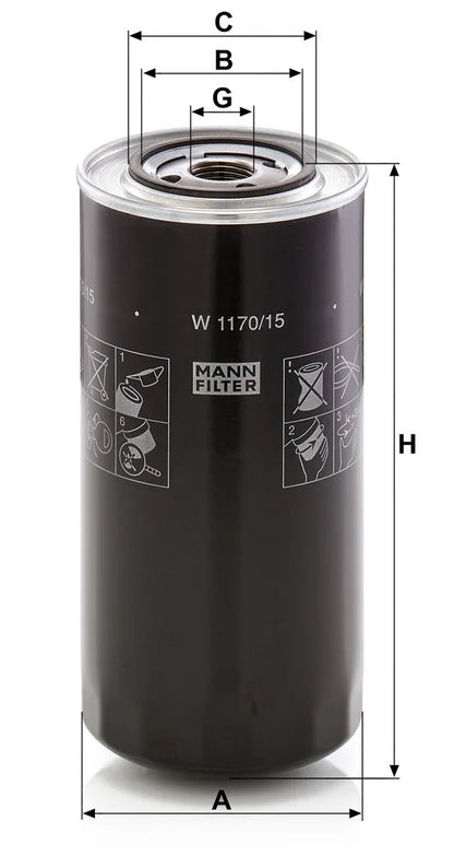 Filtru Ulei MANN-FILTER 1.17 kg - W 1170/15