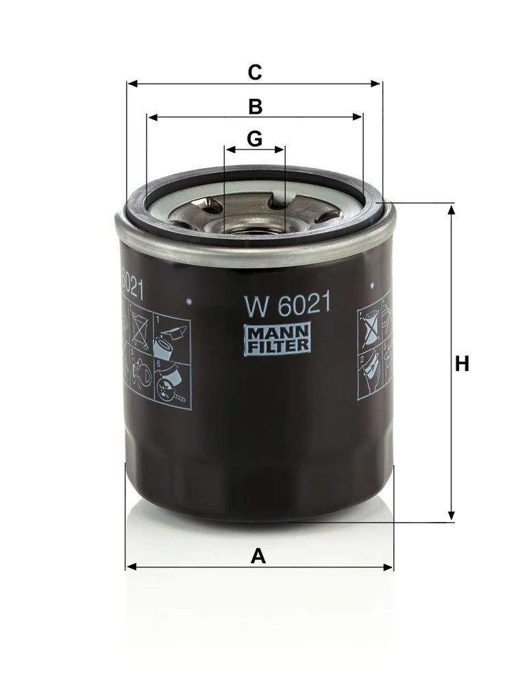 Filtru Ulei Mann-Filter pentru Chevrolet Aveo Kalos/Spark - W 6021
