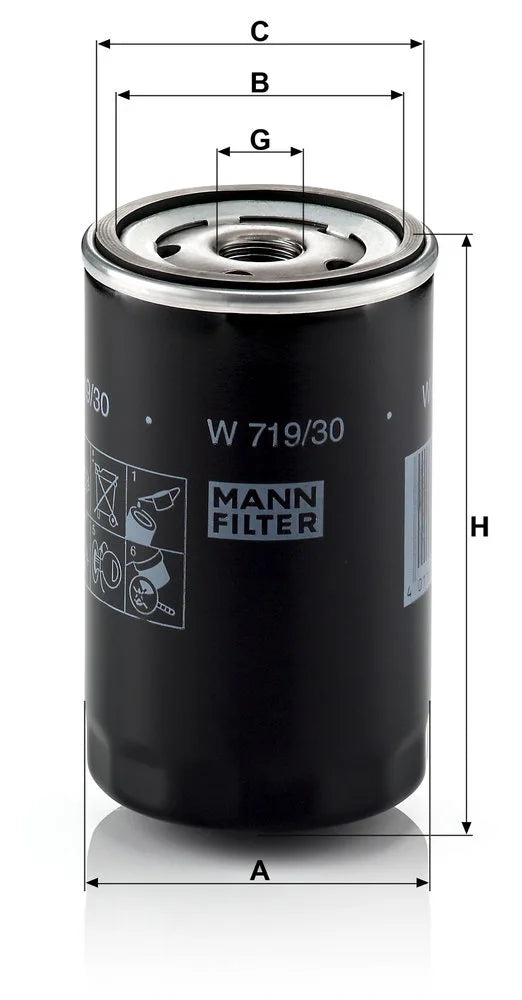 Filtru Ulei Mann-Filter pentru Audi, Seat Alhambra - W 719/30