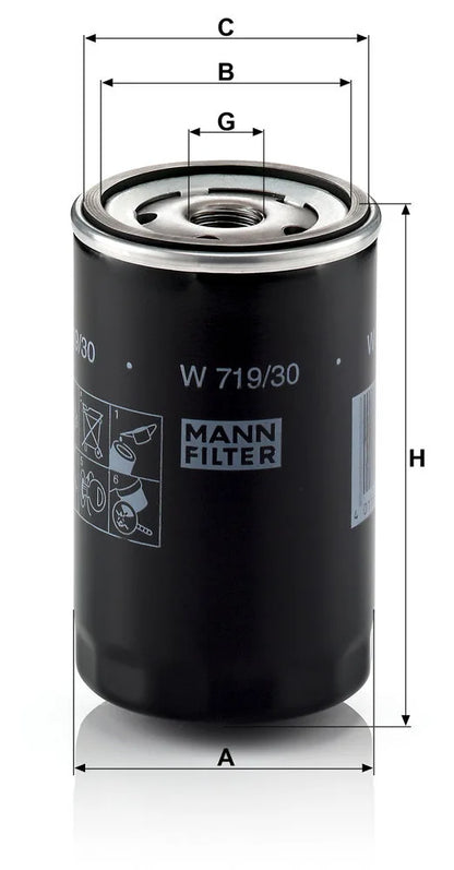 Filtru Ulei Mann-Filter pentru Audi, Seat Alhambra - W 719/30