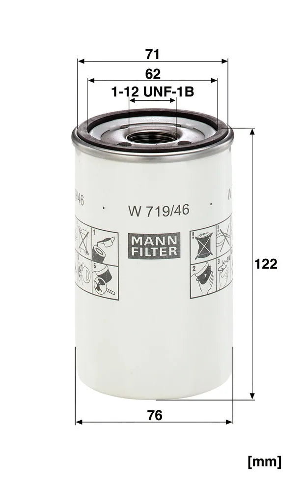 Filtru Ulei MANN-FILTER 0.40 kg - W 719/46