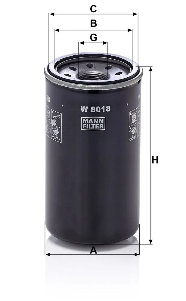 Filtru Ulei Mann-Filter pentru Isuzu D Max, Isuzu D-Max I - W 8018