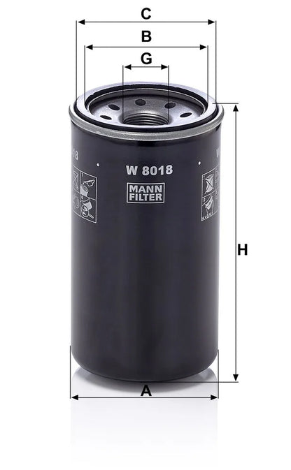Filtru Ulei Mann-Filter pentru Isuzu D Max, Isuzu D-Max I - W 8018