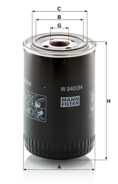 Filtru Ulei Mann-Filter pentru International Harv. Maxxum - W940/34