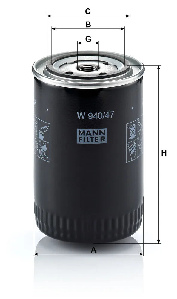 Filtru Ulei Mann-Filter 0.56 kg - W 940/47