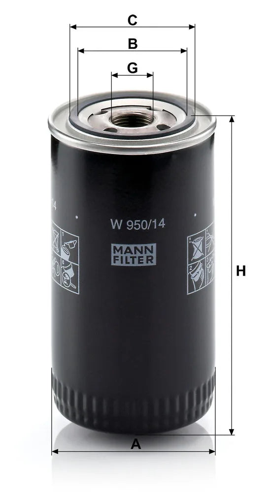 Filtru Ulei Mann-Filter pentru Nissan Patrol/Pick Up - W 950/14