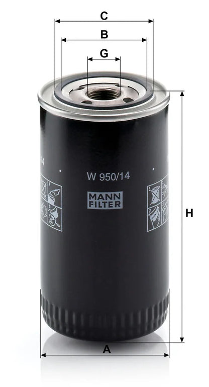 Filtru Ulei Mann-Filter pentru Nissan Patrol/Pick Up - W 950/14