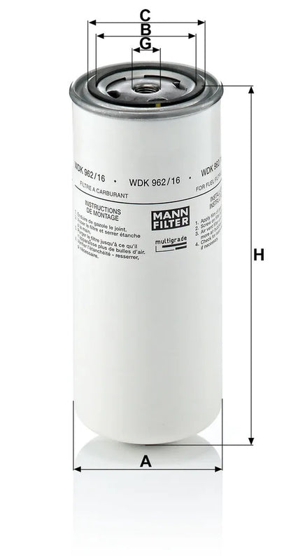 Filtru Combustibil Mann-Filter 0.96 kg - WDK 962/16