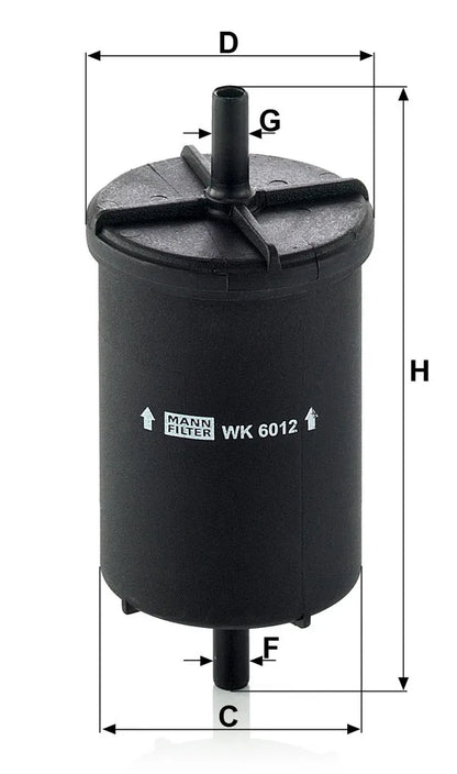 Filtru Combustibil MANN-FILTER pentru Hyundai Highway, Renault Megane I - WK 6012