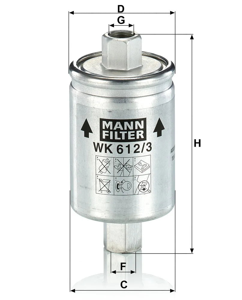 Filtru Combustibil Mann-Filter 0.15 kg - WK 612/3