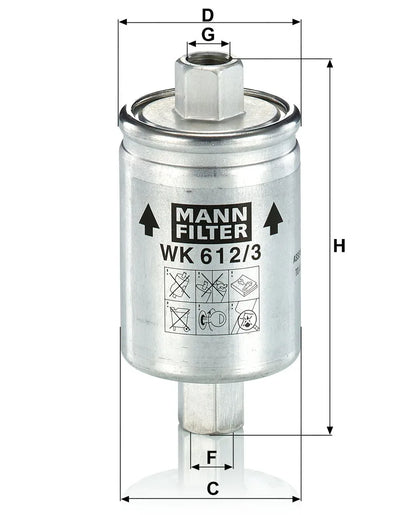 Filtru Combustibil Mann-Filter 0.15 kg - WK 612/3