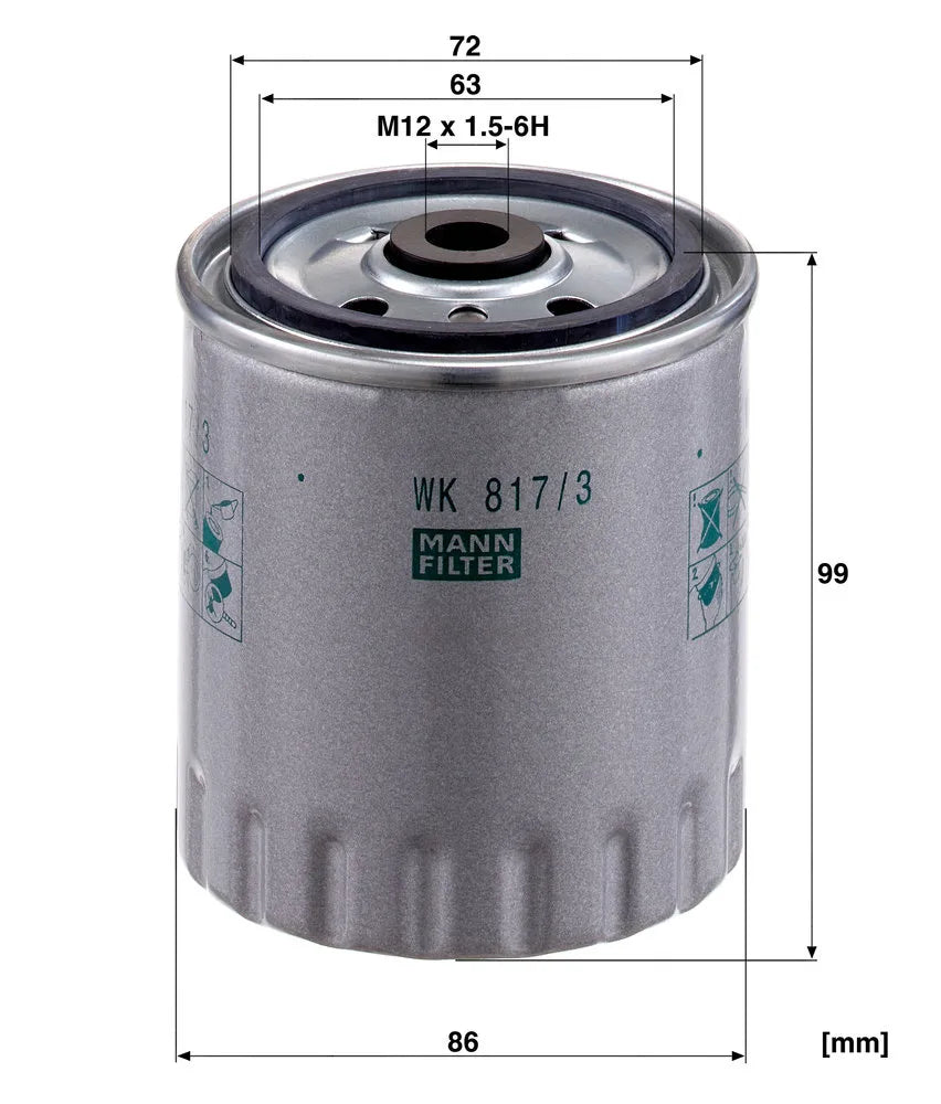 Filtru Combustibil Mann-Filter 0.45 kg - WK 817/3 x