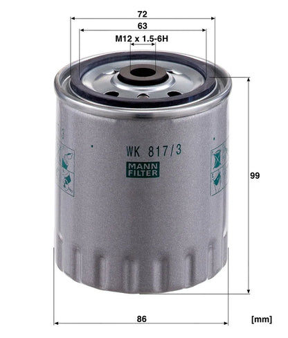 Filtru Combustibil Mann-Filter 0.45 kg - WK 817/3 x