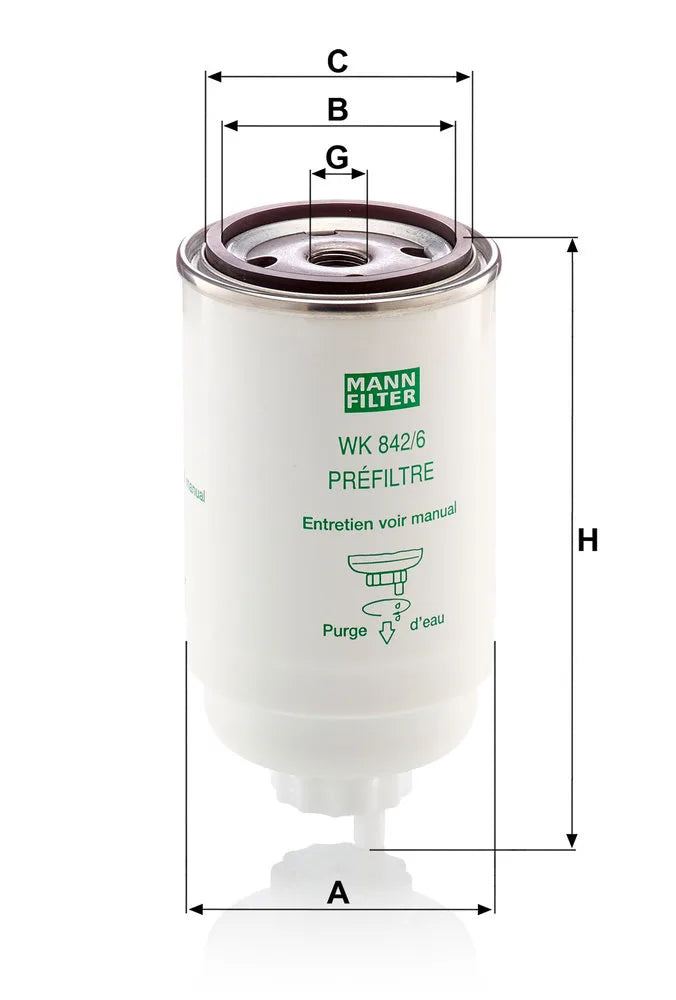 Filtru Combustibil MANN-FILTER 0.49 kg - WK 842/6