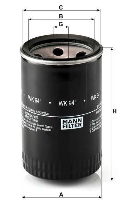 Filtru Combustibil MANN-FILTER 0.54 kg - WK 941 (10)