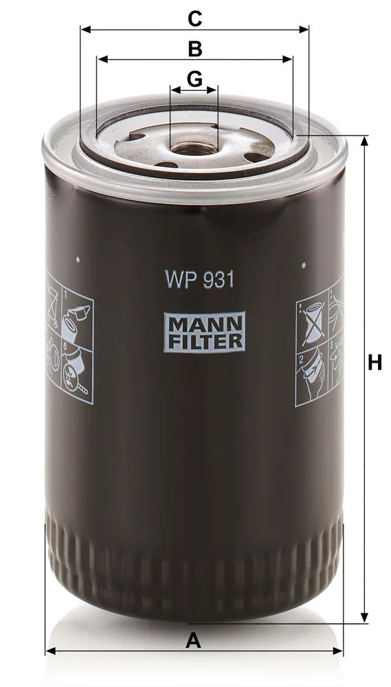 Filtru Ulei Mann-Filter pentru Fiat 1500/1500 2300, Fso 125P - WP931