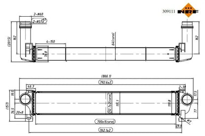 Intercooler, compresor NRF pentru Jeep - NRF309111