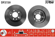 Disc frana, Opel Ascona B, Manta B Cc, Manta B, Rekord E, Rekord E Combi, Rekord D, Rekord D Combi, Kadett C Cupe, Manta A, Ø286 mm, TRW DF2720