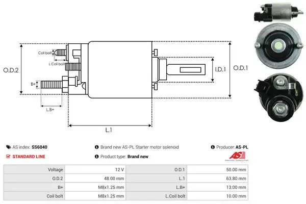 Solenoid electromotor, AS-PL SS6040
