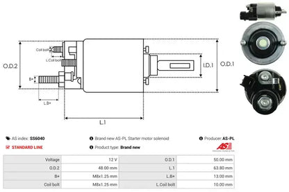 Solenoid electromotor, AS-PL SS6040