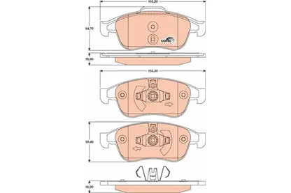 Set placute frana disc, Renault, Dacia, Nissan Duster, Captur, Megane Iii Hatchback, Megane Iii Cupe, Megane Iii Grandtour, 168x128x86 mm, TRW GDB1789
