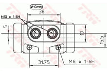 Cilindru receptor frana, Ford, Mazda, 96x72x52 mm, TRW BWD195